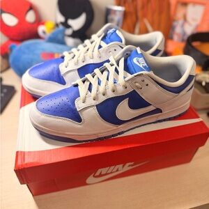 Nike Royal Blue and White Dunk Lows